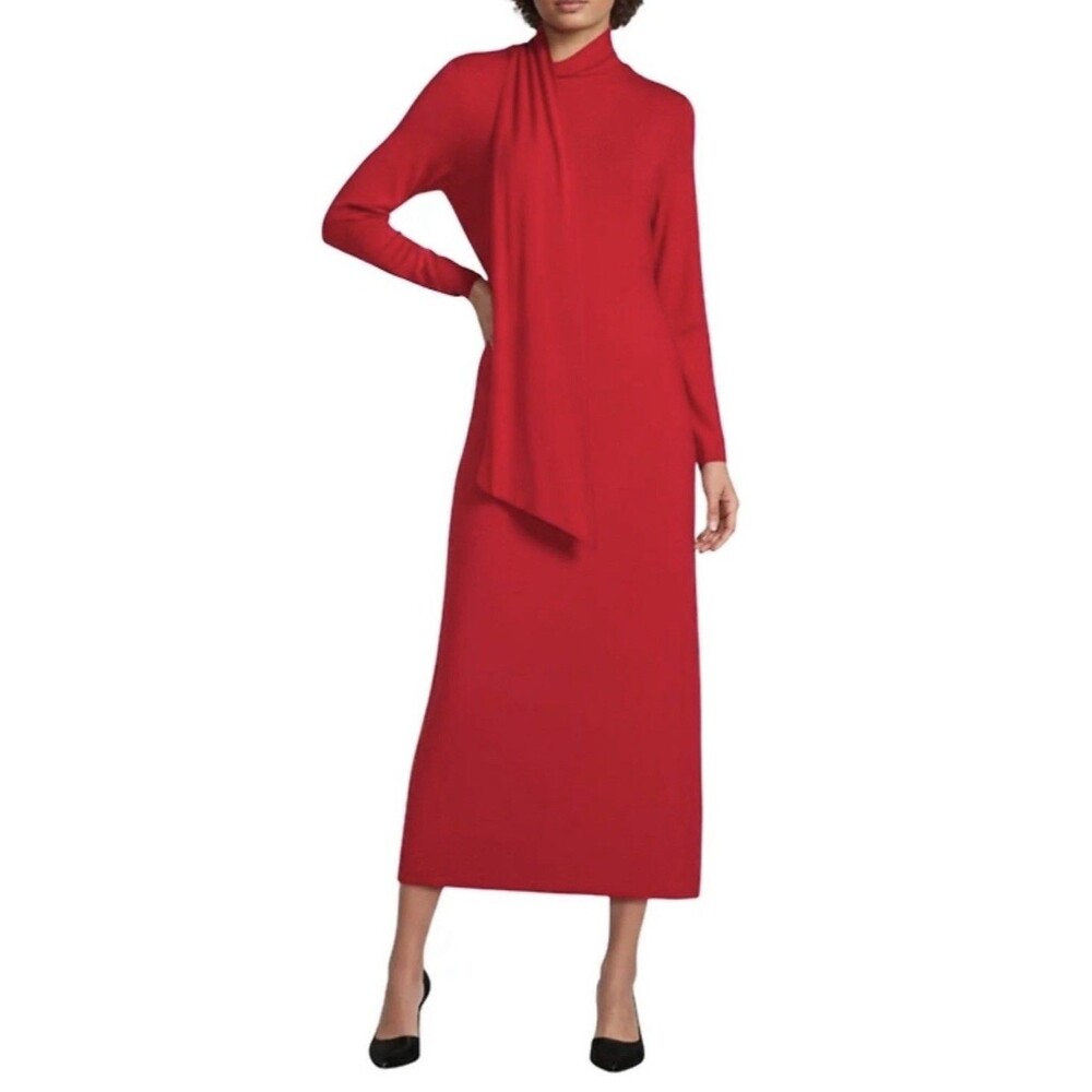 Gibson & Latimer Women’s Knit Mock Neck Long Sleeve Sheath Maxi Dress. Size XL